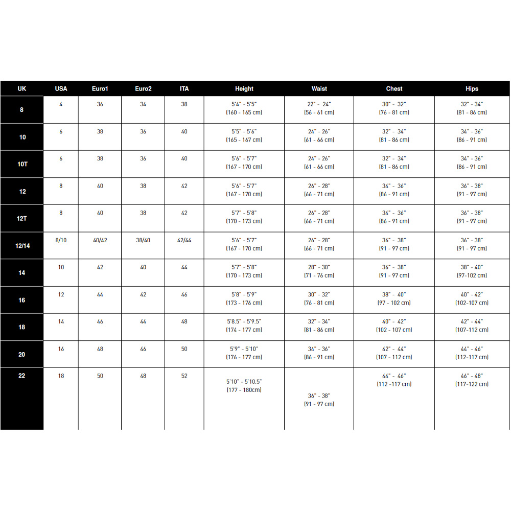 Gul Womens Thermal Tops 23 0 Größentabelle
